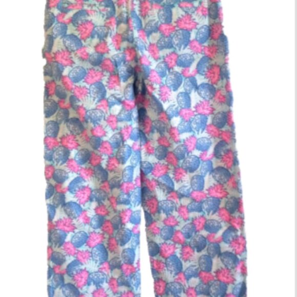 Vineyard Vines Cropped Pants Women’s 2 Linen Blend Pineapple Blue Pink NWT - Picture 5 of 16